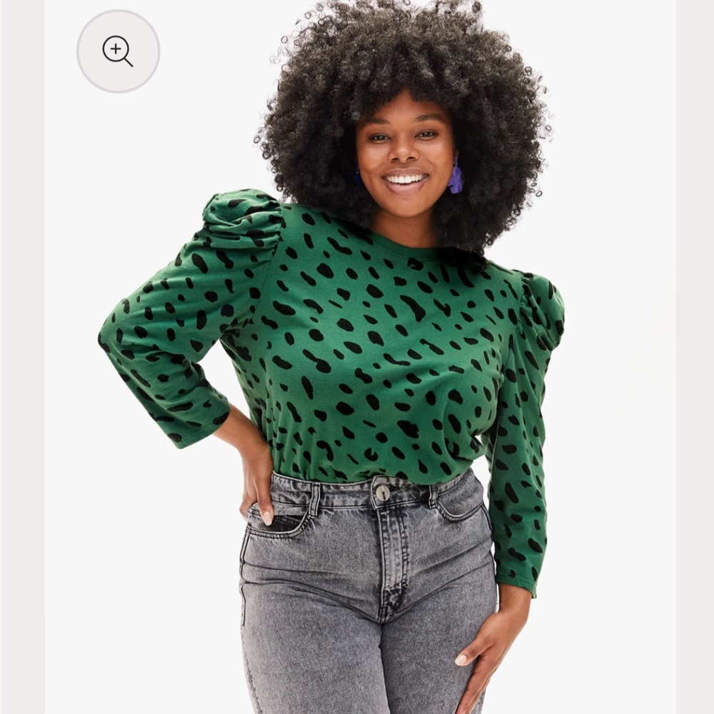 Clare V Le Puff Long Sleeve Tee, Jaguar